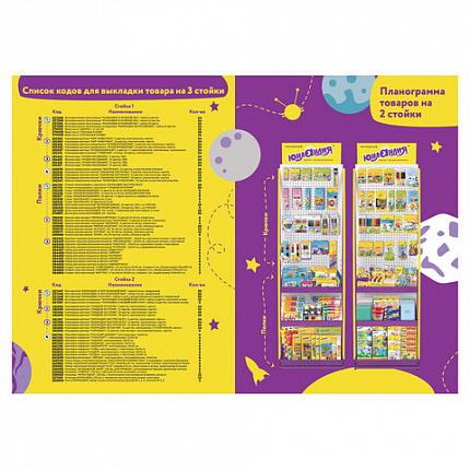 Стойка для размещения товара напольная ЮНЛАНДИЯ, 2050x600x500 мм, 25 крючков, 3 полки, металл, 504879