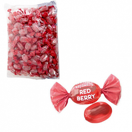 Карамель леденцовая RED BERRY с ягодным вкусом, 1 кг, РВК757