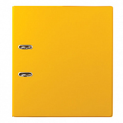 Папка-регистратор BRAUBERG с двухсторонним покрытием из ПВХ, 70 мм, желтая, 222650