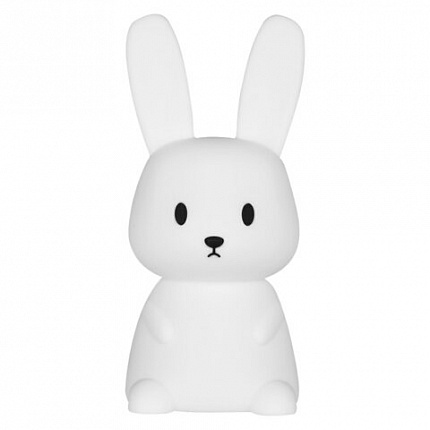 Ночник силиконовый LED "Ушастый Заяц" 94x92x202мм, белый свет/RGB, таймер, USB, аккумулятор 1200 мАч, DASWERK, 238939