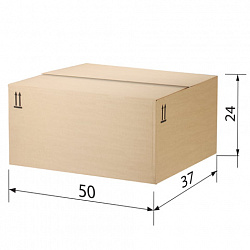 Гофрокороб, длина 500 мм х ширина 370 мм х высота 240 мм, марка Т22, профиль В, FEFCO 0202 / ГОСТ, исполнение Б, 503210