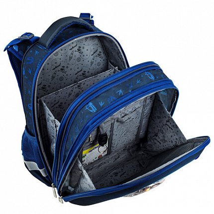 Ранец ЮНЛАНДИЯ EXTRA, с дополнительным объемом, 2 отделения, "Beware", 3D панель, 38x29x18 см, 272041