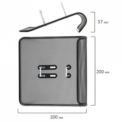 Подставка для календаря большая BRAUBERG "Germanium", металлическая, 57х200х200 мм, черная, 231972