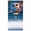 Календарь настенный перекидной 2027 г., BRAUBERG, 12 листов, 21,4х42,8 см, МИНИ, "Magic animals", 118431