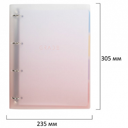 Тетрадь на кольцах БОЛЬШАЯ 305х235 мм А4, 120 л., пластик, с разделителями, BRAUBERG, Красный, 404626