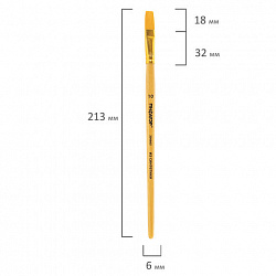 Кисть ПИФАГОР, СИНТЕТИКА, плоская, № 10, деревянная лакированная ручка, пакет с подвесом, 200863