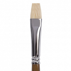 Кисть художественная профессиональная BRAUBERG ART CLASSIC, щетина, плоская, № 10, длинная ручка, 200717