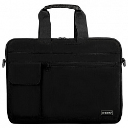 Сумка портфель HEIKKI NOVATION (ХЕЙКИ) с отделением для ноутбука 13-14", багажная лента, черная, 28х38х3 см, 272594