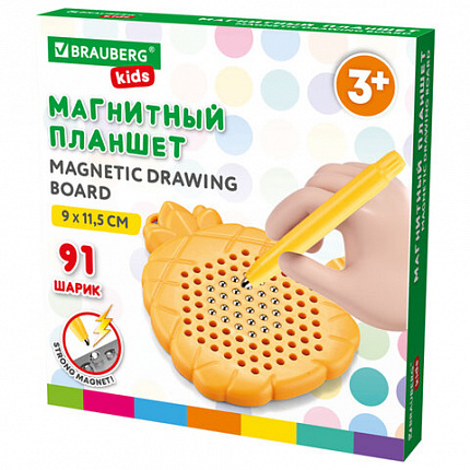 Магнитный планшет MAGPAD MINI для рисования 9х11,5 см, 91 шарик, ассорти, BRAUBERG KIDS, 665106