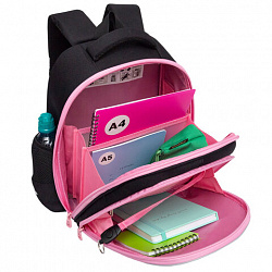 Ранец GRIZZLY анатомическая спинка, c брелоком, для девочек, "YUMMY", 36х28х20 см, RAz-586-14/1