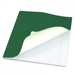 Тетрадь бумвинил, зеленый, А5, 96 л., скоба, офсет №1, белая бумага, клетка с полями, STAFF, 403417