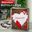 Фотоальбом BRAUBERG "С любовью" на 200 фото 10х15 см, твердая обложка, термосварка, 391158