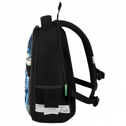 Ранец BRAUBERG KIDS START, 1 отделение, 2 кармана, "Space conqueror", СВЕТЯЩИЙСЯ, 35х26х13 см, 274408