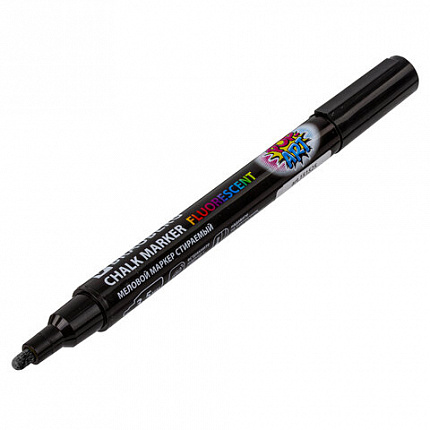 Маркер меловой "POP-ART" ЧЕРНЫЙ, 3,5 мм, стираемый, для гладких поверхностей, BRAUBERG, 151525