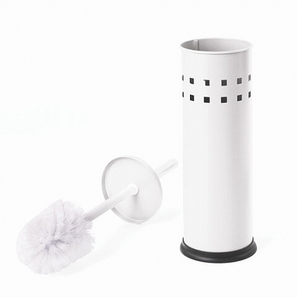 Ершик для унитаза с подставкой, металл, белый, глянцевый, LAIMA, 604962