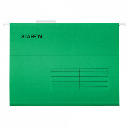 Подвесные папки А4 (350х240 мм) до 80 л., КОМПЛЕКТ 10 шт., зеленые, картон, STAFF, 270929