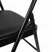 Стул складной BRABIX "Golf Plus CF-003 Комфорт", черный каркас, кожзам черный, 531566