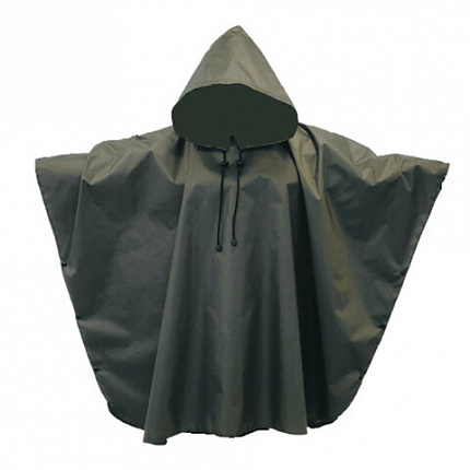 Дождевик-пончо хаки на кнопках многоразовый с ПВХ покрытием и мешком для хранения ГРАНДМАСТЕР, 610882