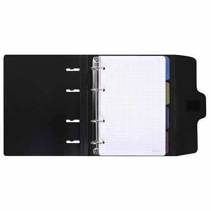 Тетрадь на кольцах А5 175х220мм, 120л, пластик, на липучке, с разделителями, BRAUBERG, Мятный, 404637