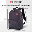 Рюкзак HEIKKI ENERGETIC (ХЕЙКИ) универсальный, эргономичный, "Korean", черный, 43х30х16 см, 272531