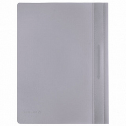 Скоросшиватель пластиковый BRAUBERG, А4, 130/180 мкм, серый, 220387