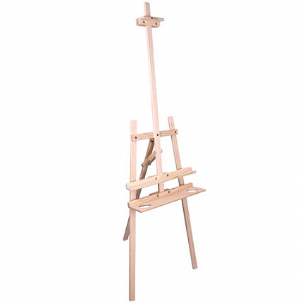 Мольберт напольный из сосны Лира с полкой, 170х55х70 см, высота холста до 107 см, BRAUBERG ART CLASSIC, 192261