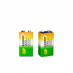 Батарейка аккумуляторная GP ReEnergy Ni-Mh 1 шт., "Крона" (20R8H 9V), 200 mAh, 20R8HRGY-2CRCB1