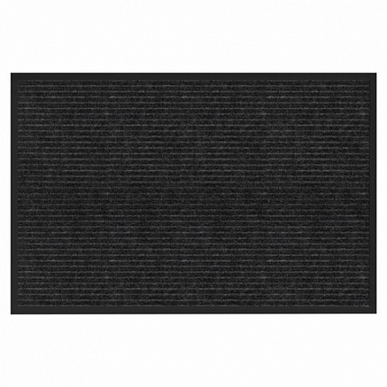 Коврик придверный 40х60 см, ЧЕРНЫЙ, влаго-грязезащитный, 450 г/м2, ребристый, PRIMILA (ПРИМИЛА) EXTRA, 701027