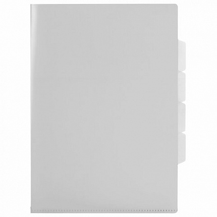 Папка-уголок 3 отделения жесткая А4 BRAUBERG SPECIAL, прозрачная, 0,15 мм, 273062