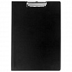 Папка-планшет STAFF, А4 (318х228 мм), с прижимом и крышкой, картон/ПВХ, ЧЕРНАЯ, 229557