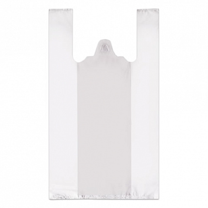 Пакеты "майка", КОМПЛЕКТ 100 шт., 24+12х45 см, ПНД, 8 мкм