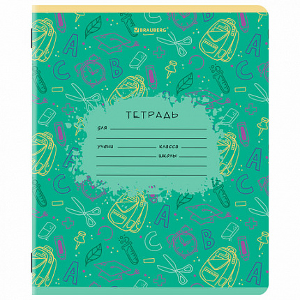 Тетрадь 12 л. BRAUBERG клетка, обложка картон, ПАТТЕРН, 107267