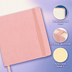 Скетчбук, слоновая кость 140 г/м2 120х120 мм, 80 л., КОЖЗАМ, резинка, BRAUBERG ART CLASSIC, пастель розовый, 116876