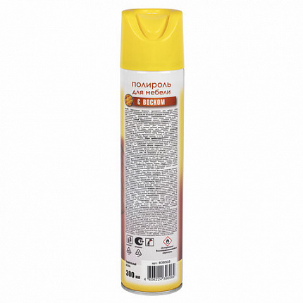 Полироль для мебели с воском и антистатиком 3 в 1, аэрозоль, 300 мл, LAIMA (Аналог PRONTO/ПРОНТО), ТУРЦИЯ, 608503