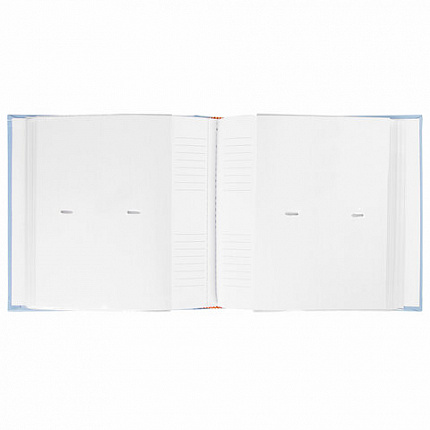 Фотоальбом BRAUBERG "Cute Baby" на 200 фото 10х15 см, под кожу, бумажные страницы, бокс, синий, 391142