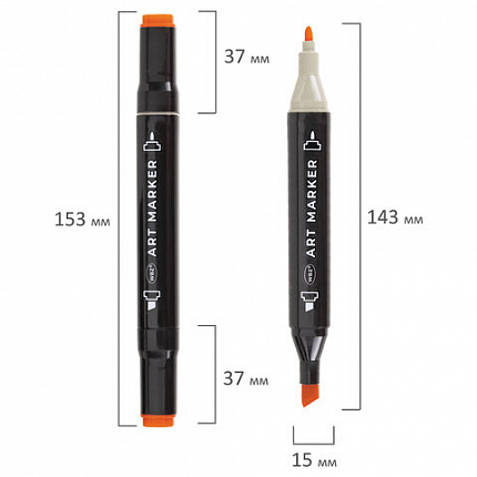 Маркеры для скетчинга двусторонние, НАБОР 80 шт, текстильный чехол, WBZ, 152575