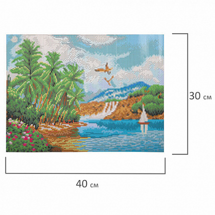 Картина стразами (алмазная мозаика) 30х40 см, ОСТРОВ СОКРОВИЩ "Солнце южного моря", без подрамника, 662567