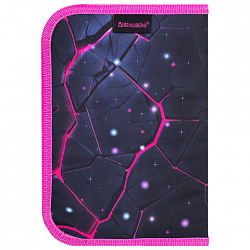 Пенал BRAUBERG, 1 отделение, 1 откидная планка, полиэстер, 21х14 см, "Pink lava", 273522