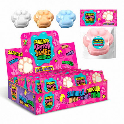 Игрушка-антистресс "КРУТОЙ ЗАМЕС. ЗАЛИПЛЮЩ" ДАЙ ЛАПУ, 8х6,5х3,5 см, ассорти, 1TOY, Т25992