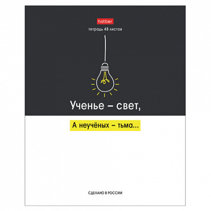 Тетрадь А5 48 л., HATBER скоба, клетка, обложка картон, "Люблю школу" (микс в коробе), 078565, 48Т5В1