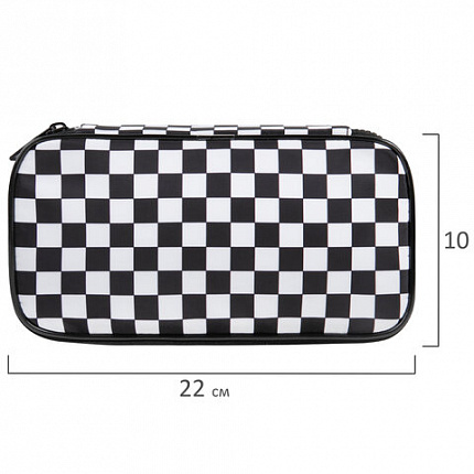 Пенал-органайзер BRAUBERG, 1 отделение, полиэстер, 22x11,5x6 см, "Black and White", 271572