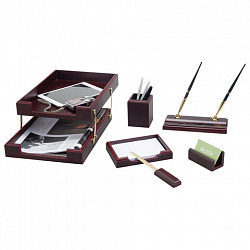 Набор подарочный настольный BESTAR "Apollon" из дерева, 7 предметов, цвет "красное дерево", 236353