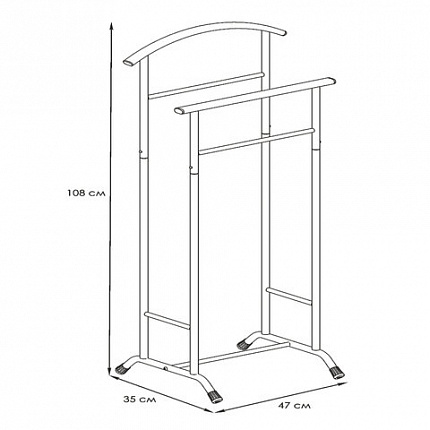 Вешалка-стойка костюмная "Стиль-3", 1080х470х350 мм, металл, белая, ВНП 300 Б