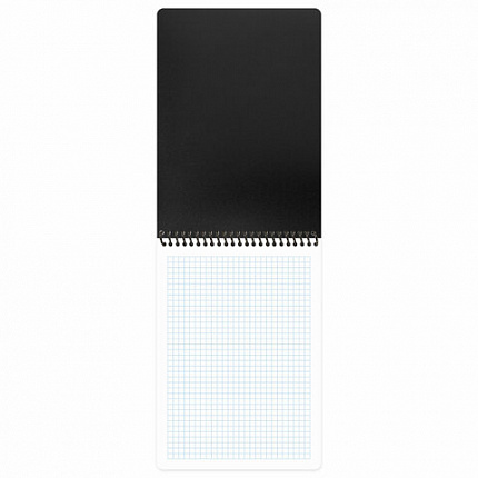 Блокнот А5 80 л., спираль пластиковая, обложка пластик, клетка, BRAUBERG "Metropolis", ЧЕРНЫЙ, 115572