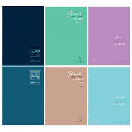 Тетрадь А4 80 л. STAFF College скоба, клетка, офсет №2 ЭКОНОМ, обложка картон, ОДНОТОННАЯ, 405616