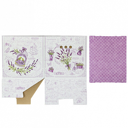 Короб для хранения из плотного микрогофрокартона 315х315х315 мм, КОМПЛЕКТ 3 шт., BRAUBERG HOME "Лаванда", 271817