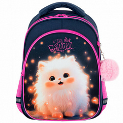 Рюкзак BRAUBERG OPTIMA, 2 отделения, с брелоком, "Tiny beauty", 36х27х18 см, 273155