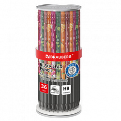 Карандаш чернографитный с принтом BRAUBERG "JUICY FRUIT", 1 шт., HB, с ластиком, корпус ассорти, 182017