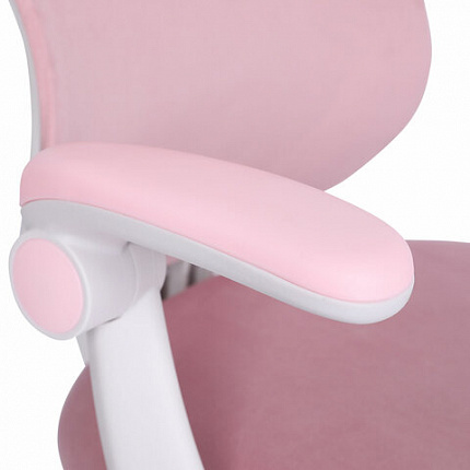 Кресло детское с подставкой для ног BRABIX "Sky MG-206", велюр, розовое, 533154