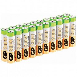 Батарейки КОМПЛЕКТ 20 шт., GP Super G-Tech, AA (LR6,15А), алкалиновые, пальчиковые, 15A-2CRVS20, GP 15A-2CRVS20